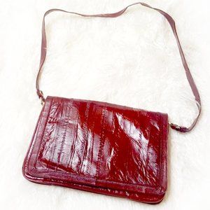 Vintage red eel skin leather purse